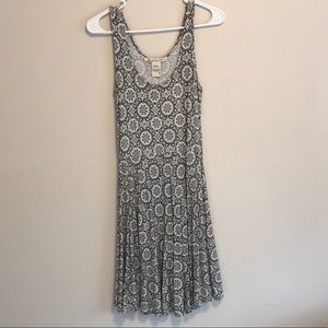 Black + White Pattern A-Line Dress